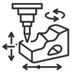 CNC Turning Services 10 Minimal diagram showing 5-axis CNC machining of complex geometry part