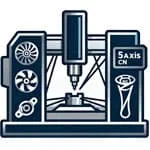 icon of 5 Axis CNC Machining Capabilities Complex Geometry Machining