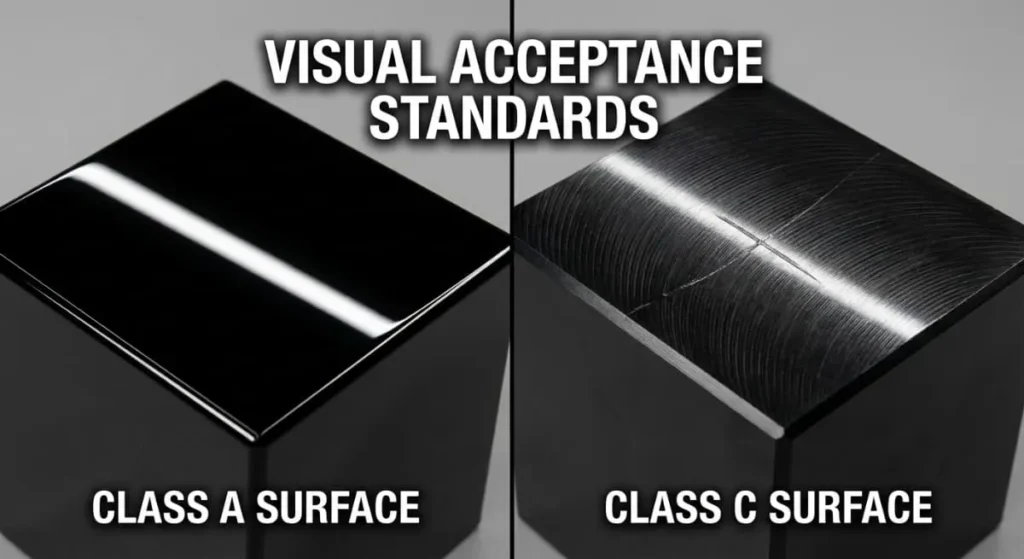 Comparison of Class A versus Class C cosmetic surface finish standards