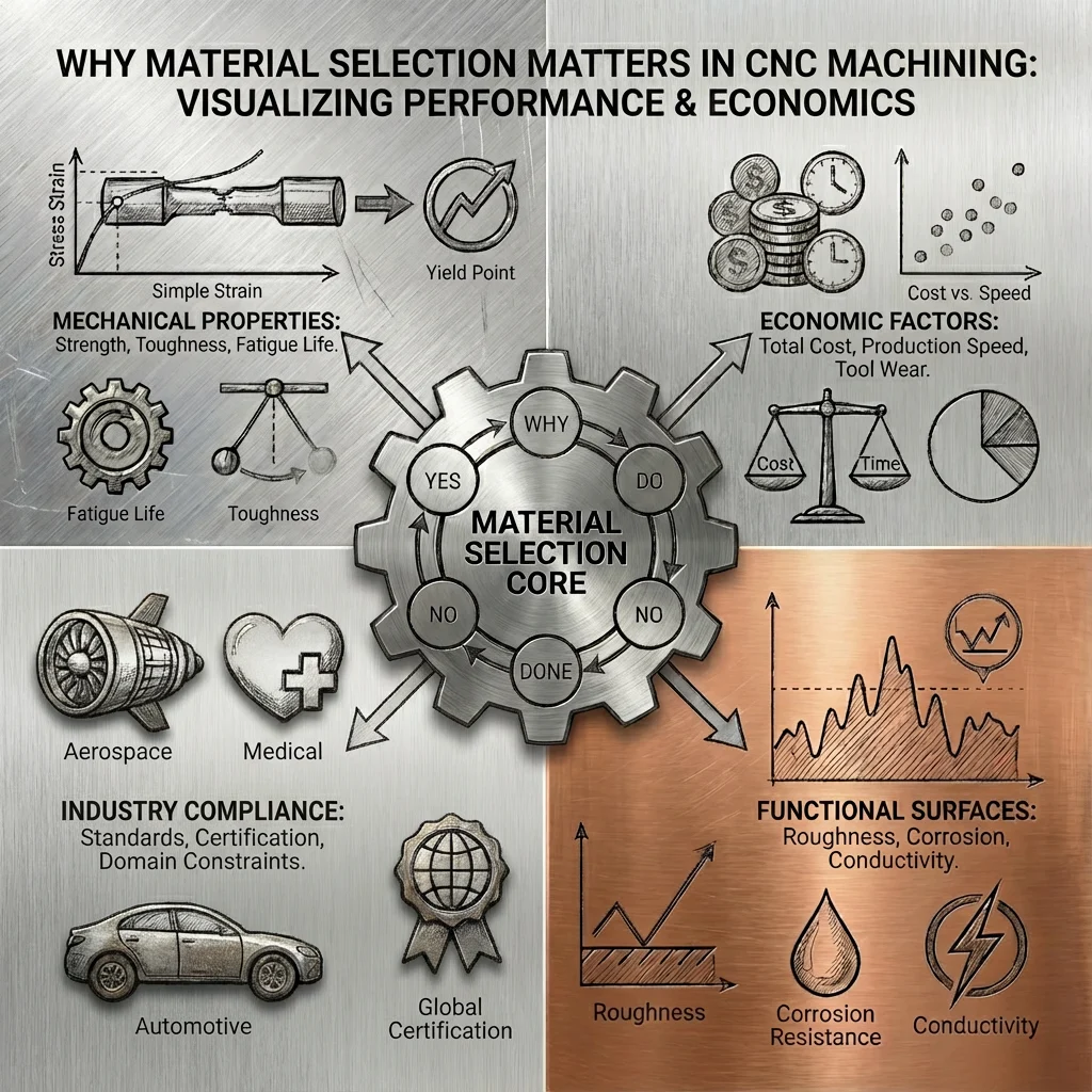 The picture illustrates why the selection of cnc machining materials is so important.