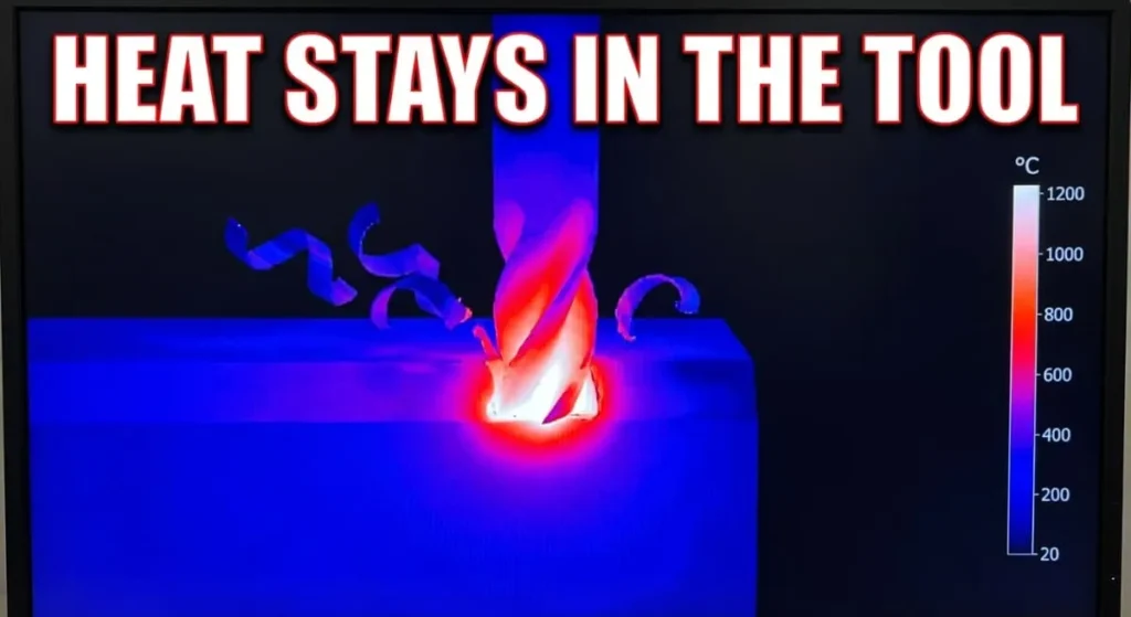 the Expert's Guide to Titanium CNC Machining: Grade 5, Grade 2 & Medical Alloys 1 Thermal imaging showing heat concentration in the tool during titanium cnc machining