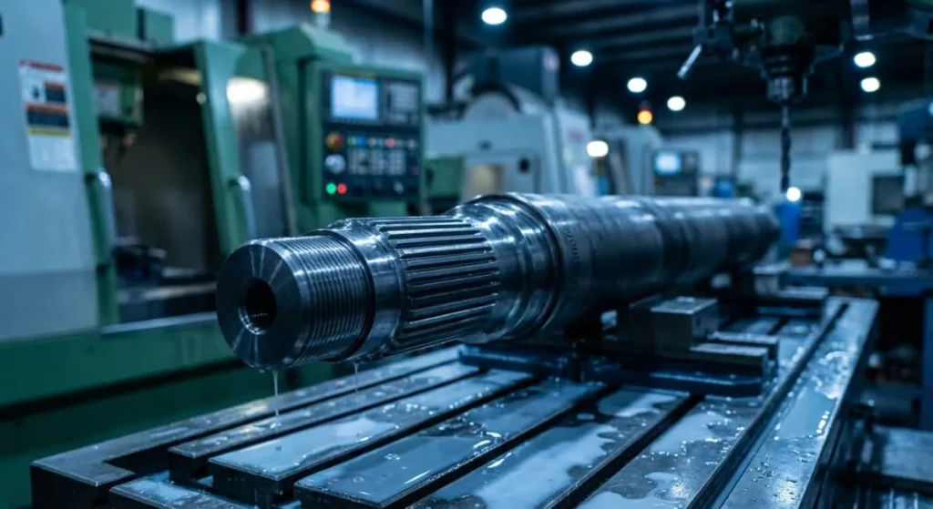 The Ultimate Guide to CNC Carbon Steel: Structural, Alloy, & Tool Grades Explained 3 recision CNC machined 4140 alloy carbon steel drive shaft demonstrating high strength and surface finish