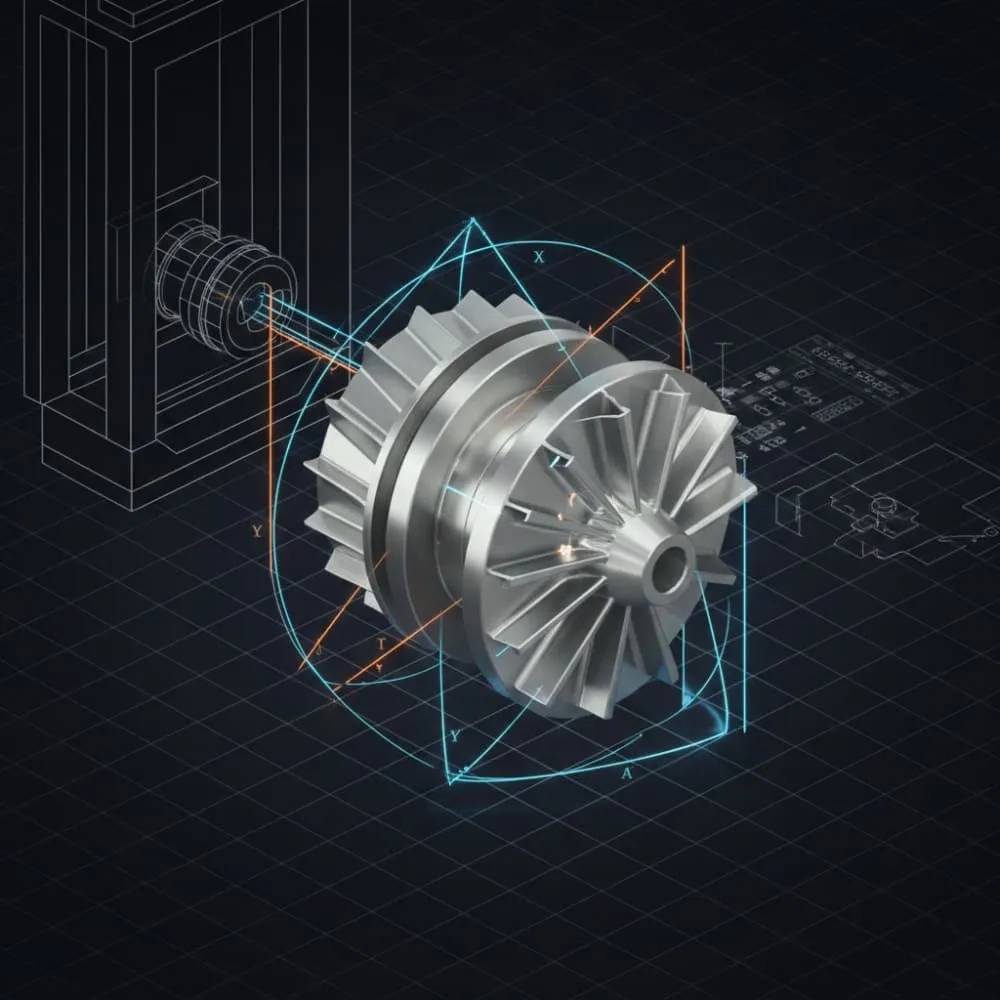 Diagram showing the axis movement difference between 3+2 positional and simultaneous 5 axis cnc machining services