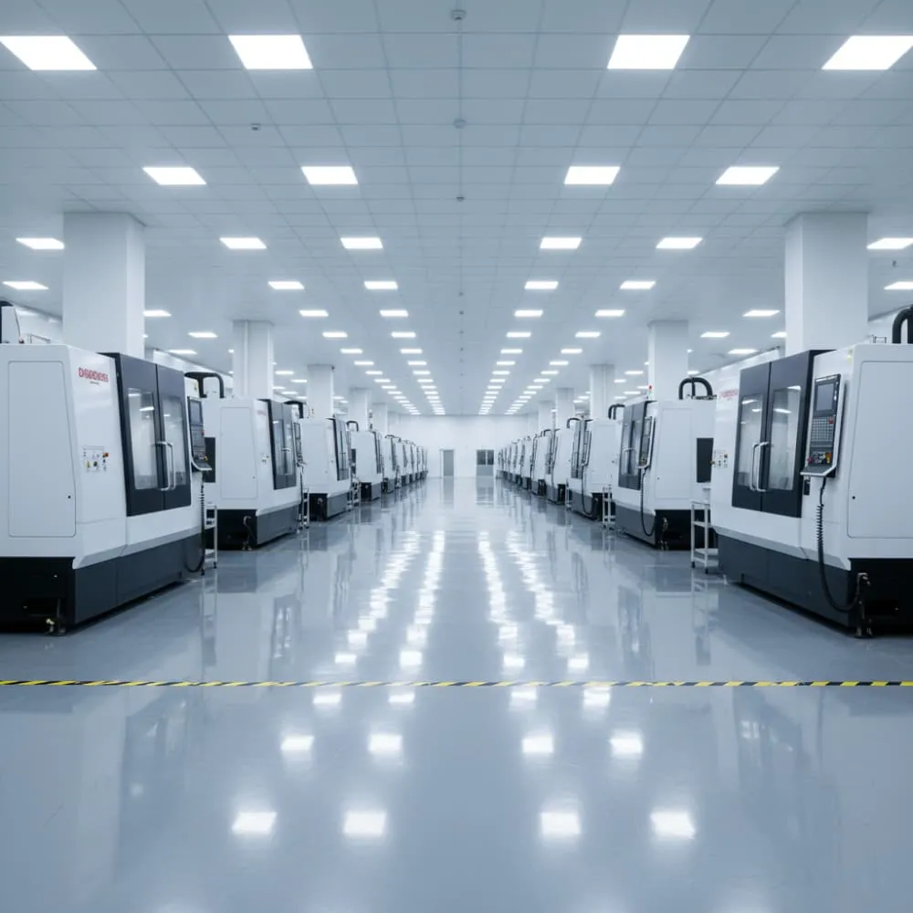 Modern China machining services facility equipped with Tier-1 5-axis CNC machines for high-precision manufacturing