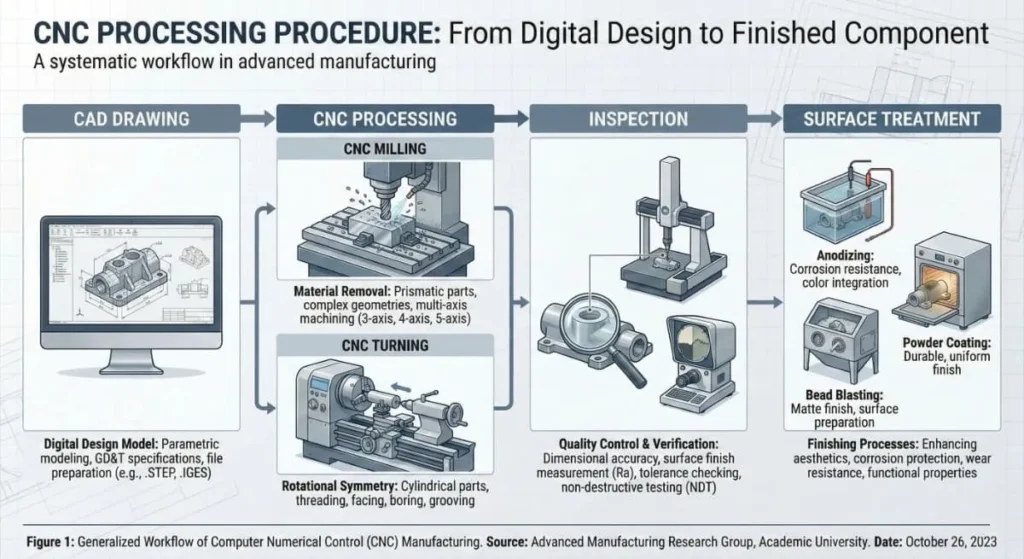 china machining services CNC process flow