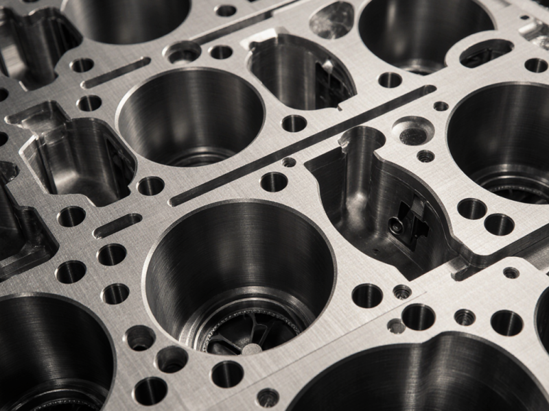 CNC milled aluminum engine block and automotive gear housing CNC milled aluminum engine block and automotive gear housing